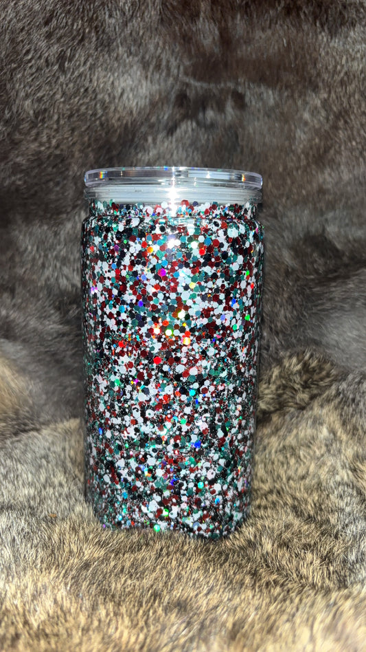 Glitter - red, white, black & green