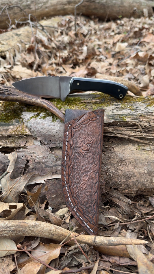 80crv2 blade with black paper micarta W/ brass pins