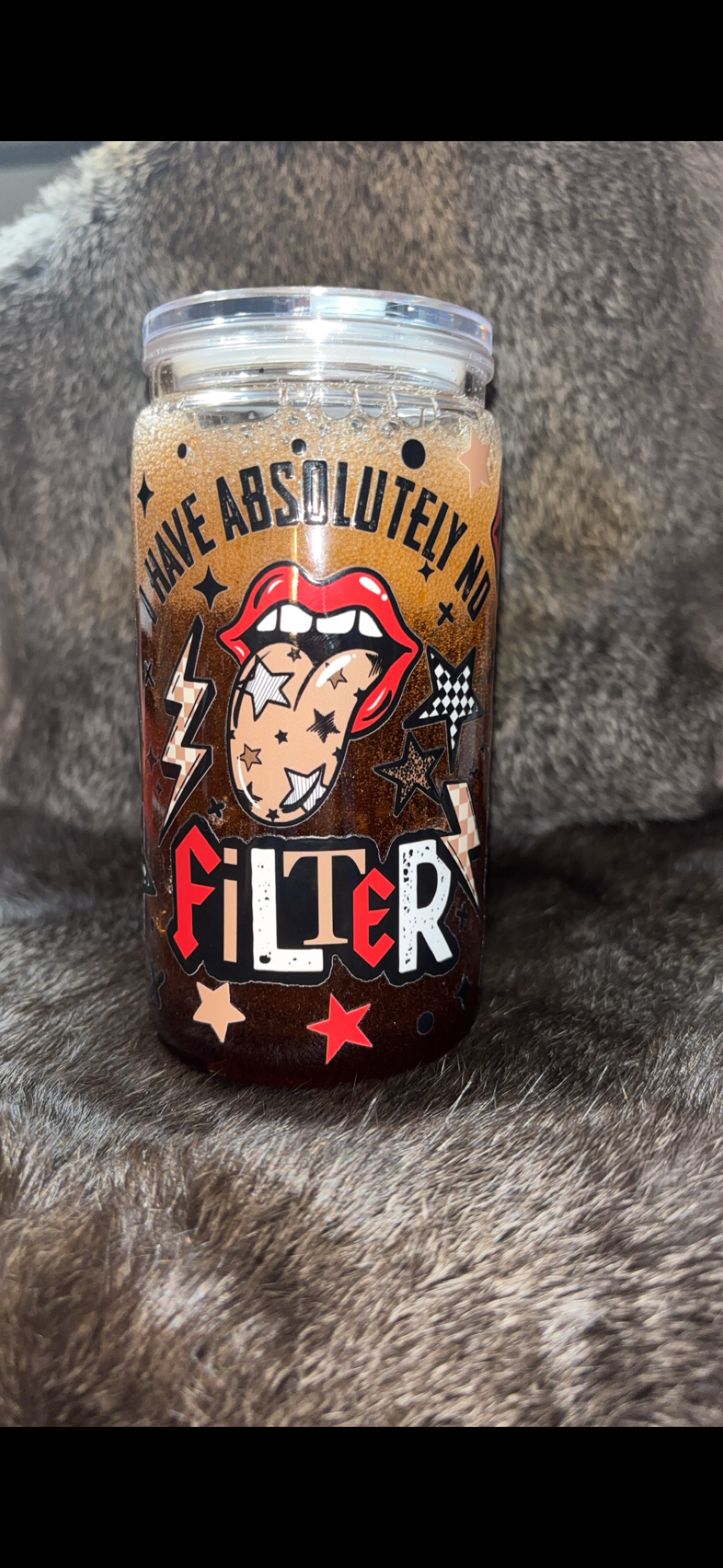 Fizzy Dr. Pepper w/ ice cubes - No Filter