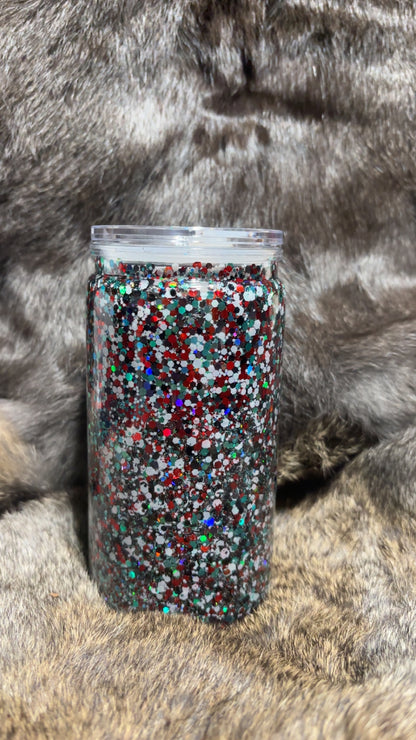 Glitter - red, white, black & green