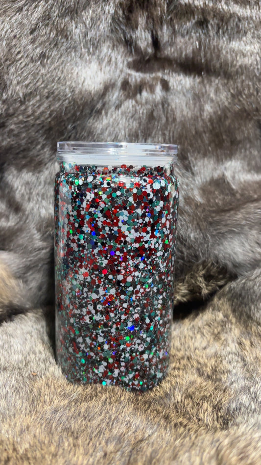 Glitter - red, white, black & green