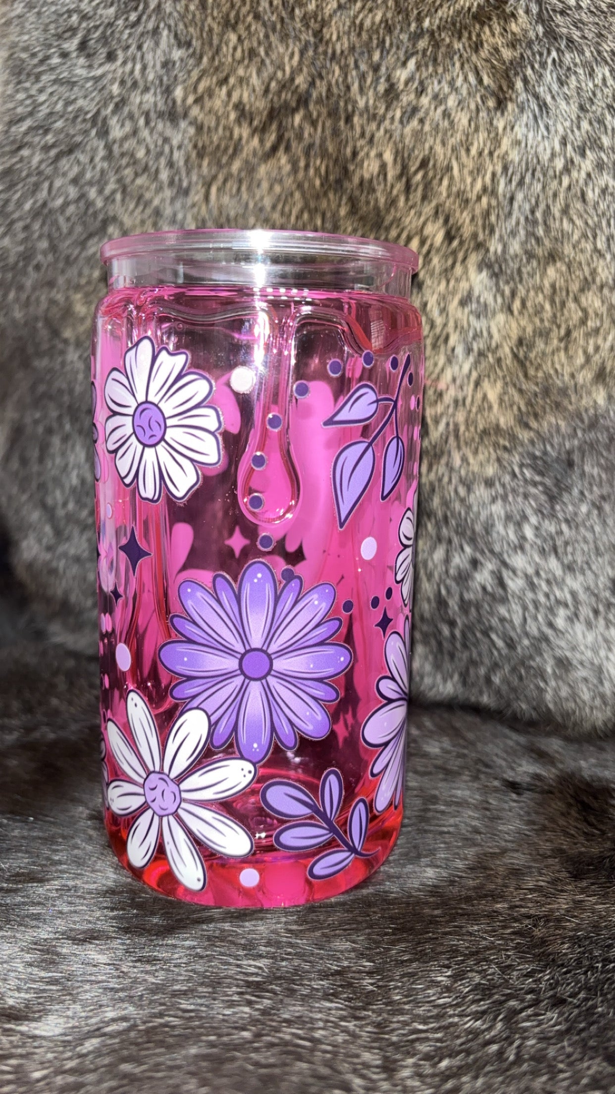Pink Drip - Purple Flower